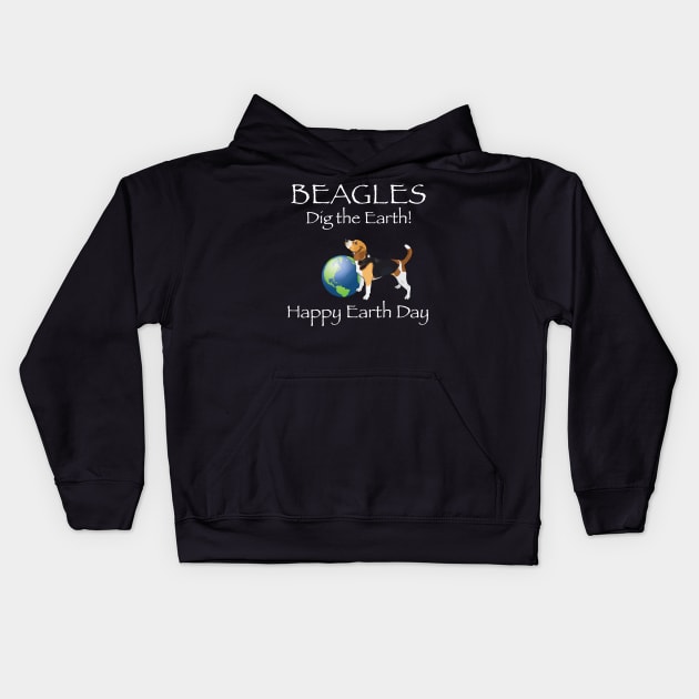 Beagle Happy Earth Day T-Shirt Kids Hoodie by bbreidenbach